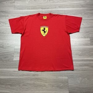 Vintage Shirt Mens Extra Large Red Ferrari Racing Italian Luxury 1996 Cars